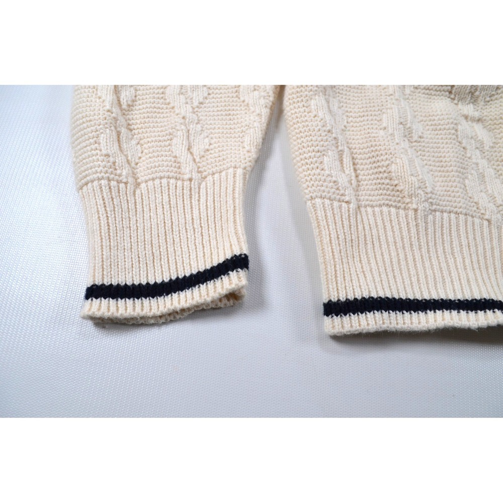 Andrew Rohan Sweater Mens 2XL Ivory w/ Blue Trim V-Neck Hanover College USA - Picture 7 of 16